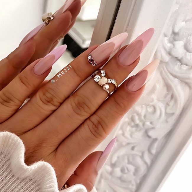 pastel french manicure, nude nails with design, french manicure with colors