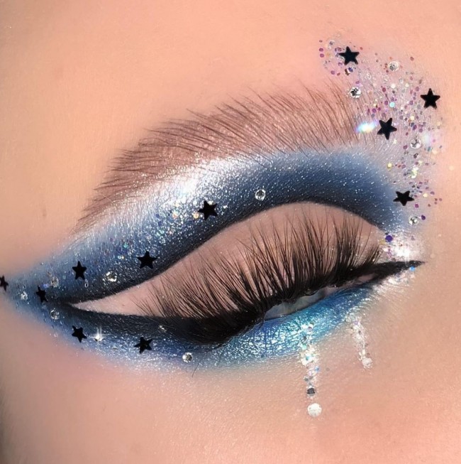 Makeup Looks to Recreate – Blue + Crystal + Star