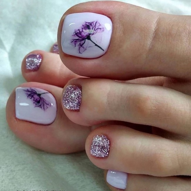 100 Pedicure Colors & Design Ideas — 60