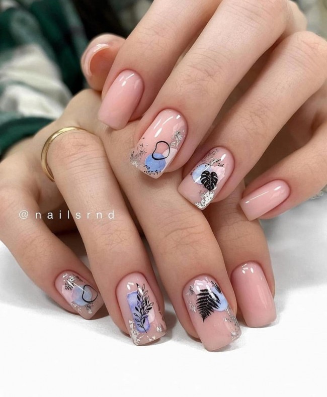 70 Spring Nail Designs 2022 That You Should Try — Floral Nude Nail Art