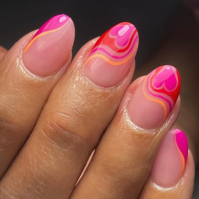 59 The Most Prettiest Valentine Nail Ideas — Side French Tips