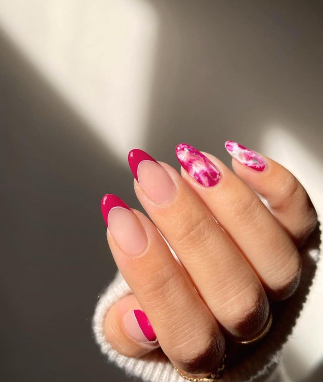 59 The Most Prettiest Valentine Nail Ideas — Pink Tips & Marble Nails