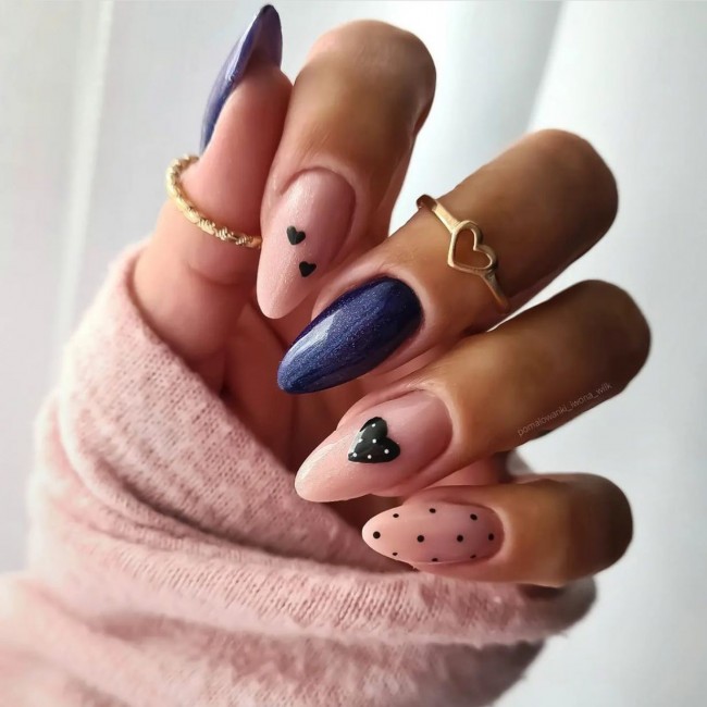 59 The Most Prettiest Valentine Nail Ideas — Blue and Pink Nails