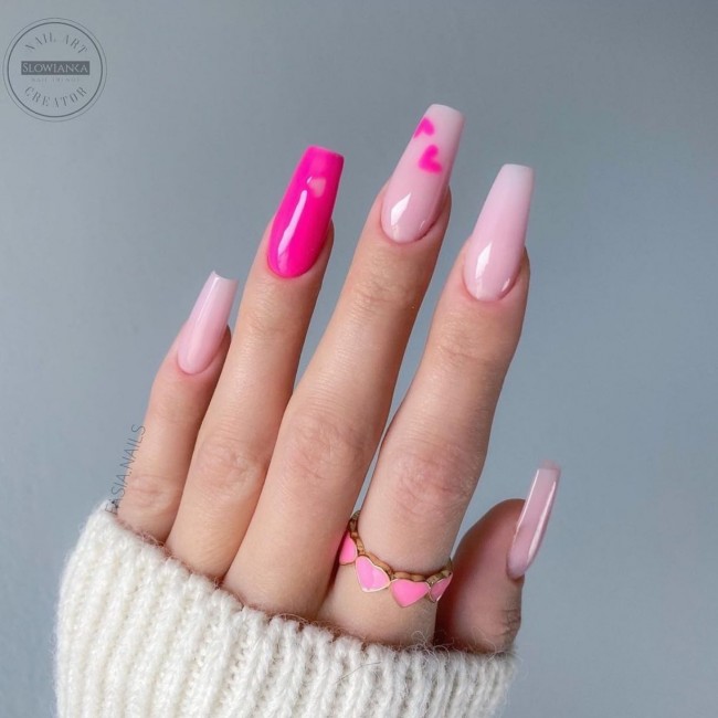 valentines day nails, valentine's day nails 2022, heart nail designs, acrylic nails with hearts, black heart nail designs, pink nails with hearts, pink heart nails, pink nails, brown heart nails coffin, heart nails, heart nails brown, love heart nails , red valentine's day nails, heart nails aesthetic