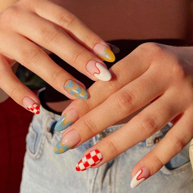 75 The Coolest Checkered Nail Art Designs  — Mix and Match Checkered Nails