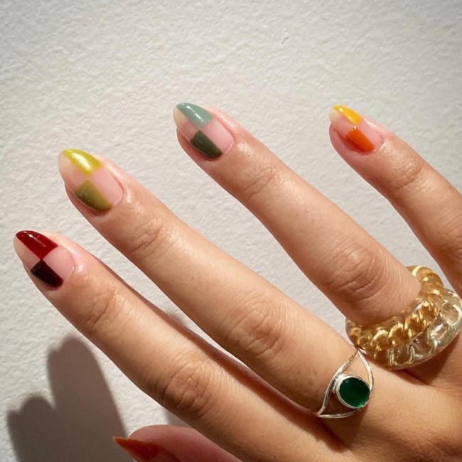 75 The Coolest Checkered Nail Art Designs  — Colorful Checkered Nails Design