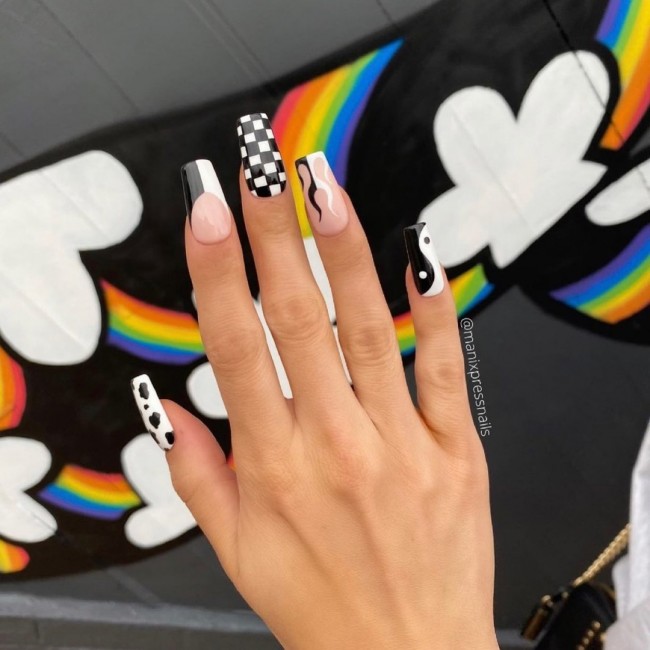 checkered nail tips, checkered nails, summer nails, checkered nails 2022, checkered nail designs, checkered nails coffin, checkered nails pink, brown checkered nails, colorful checkered nails, checkered print nails, checker board print nail art ideas, checkerboard nails