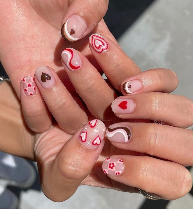 72 Cutest Valentine’s Day Manicure Ideas — Aesthetic Valentine’s Day Short Nail Art