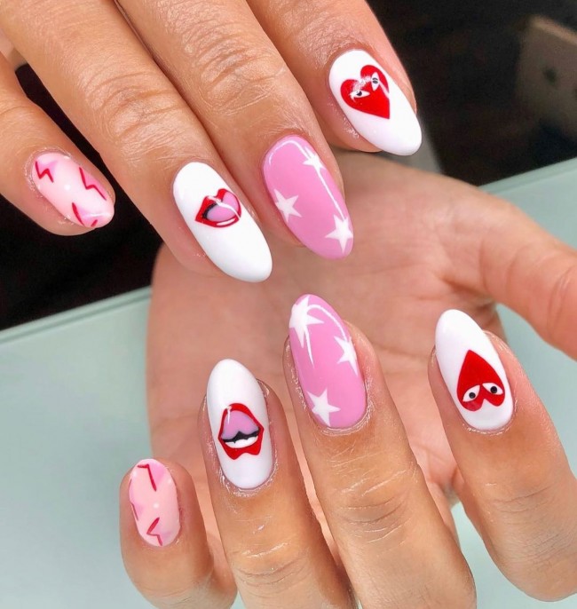 72 Cutest Valentine’s Day Manicure Ideas — Aesthetic Mix and Match Nail Art