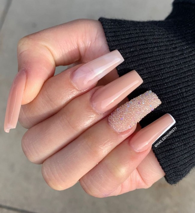 Nude Acrylic Nail Art Designs — Soft Glam