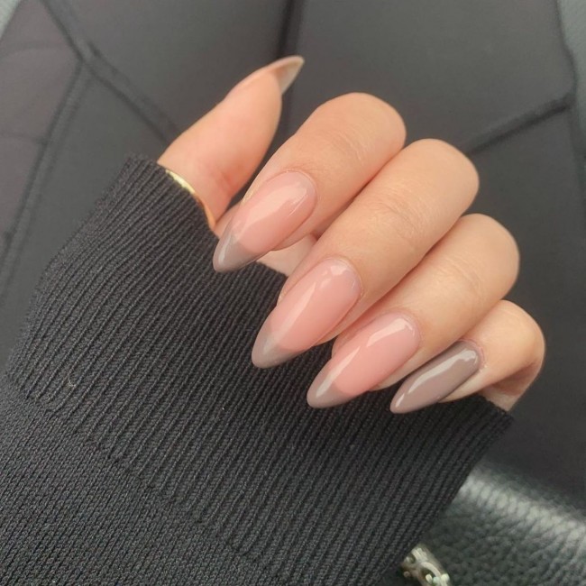 Nude Acrylic Nail Art Designs — Dark Nude French Tips