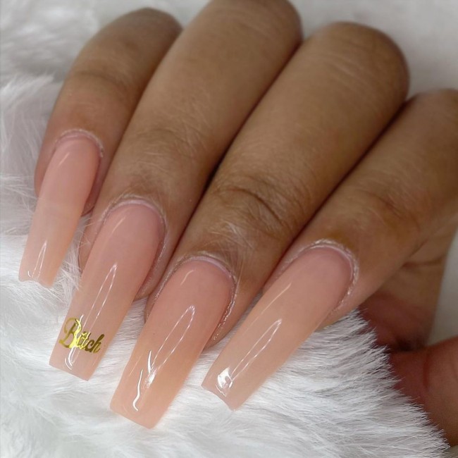 Nude Acrylic Nail Art Designs — Bitch Nails