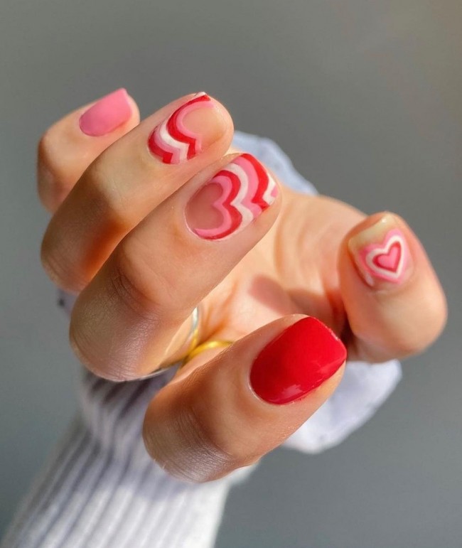 72 Cutest Valentine’s Day Manicure Ideas — Heart Aesthetic Nails