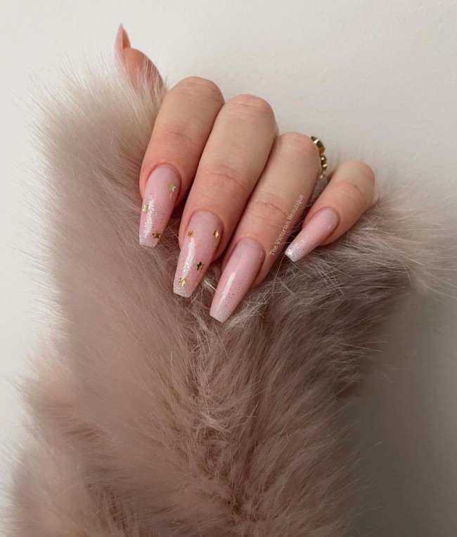 Nude Acrylic Nail Art Designs — Nude Nails with Stars