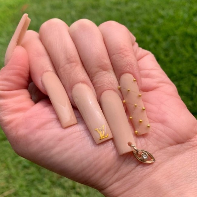 Nude Acrylic Nail Art Designs — LV Nude Nails