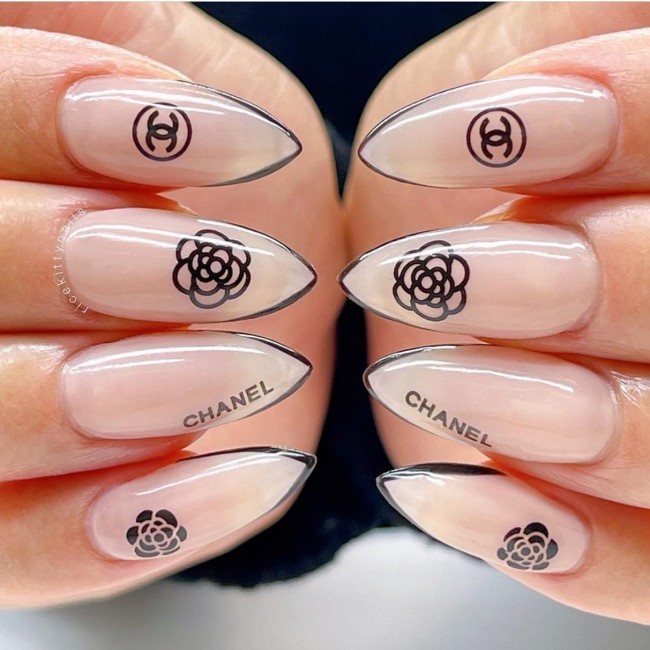 70+ Designer Brand Nail Art Ideas — Classic Chanel Nails