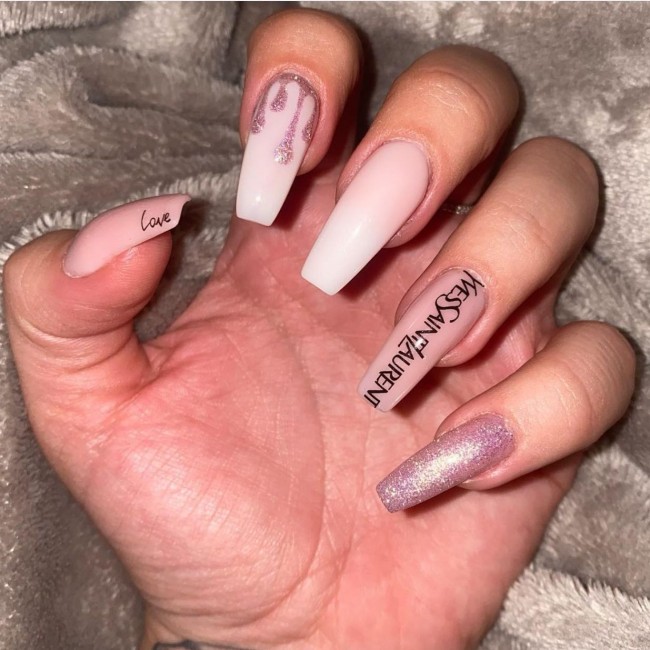 70+ Designer Brand Nail Art Ideas — YSL + Rose Gold Drips