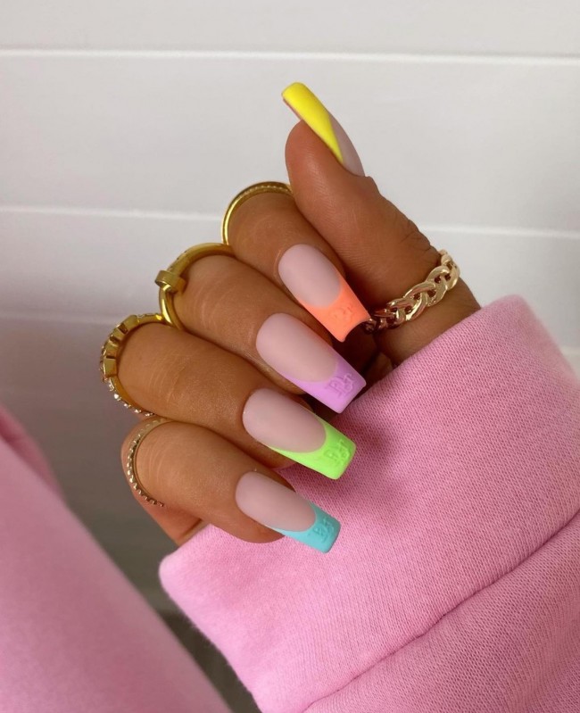 50+ Best Dior Inspired Nail Art Ideas — Different Neon Dior French Tips