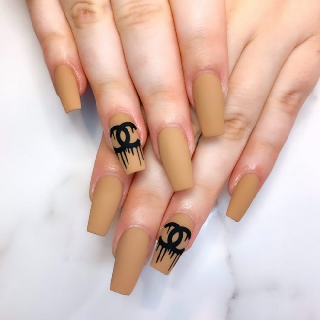 70+ Designer Brand Nail Art Ideas — Chanel Nude Matte