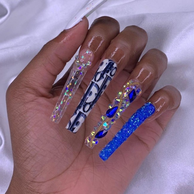 70+ Designer Brand Nail Art Ideas — Dior Extra Long Nails