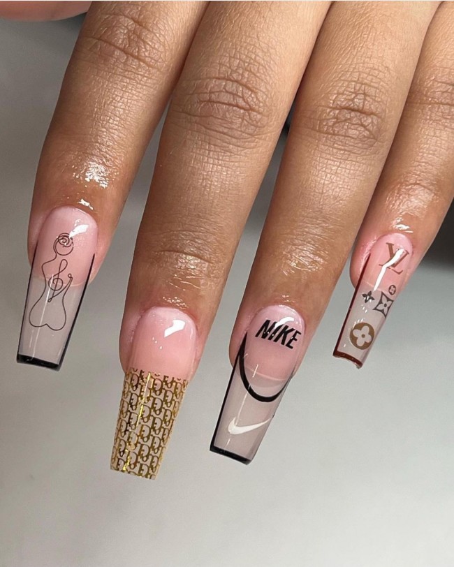 50+ Best Dior Inspired Nail Art Ideas — Abstract + Dior +Luxury Branded Nail