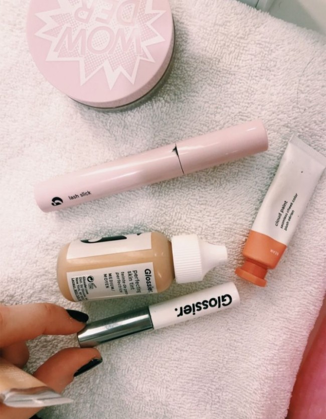 Glossier Products; Skintint, lash stick