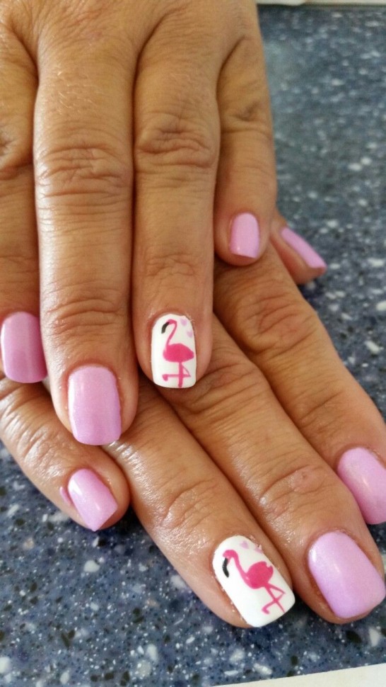 50+ Flamingo Nail Art Designs — Flamingo Pink Nail Art