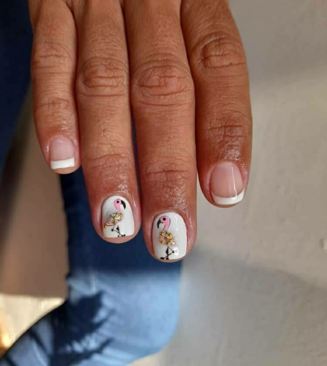 50+ Flamingo Nail Art Designs — French Tips & Flamingo Nails