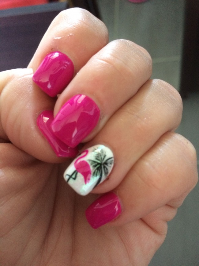 summer nail designs 2022, flamingo nails, flamingo nail art designs, tropical nail designs, summer nail art, pink flamingo nail polish, summer nail trends