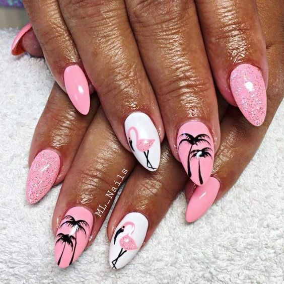 50+ Flamingo Nail Art Designs — Pink Flamingo and Pink Nails