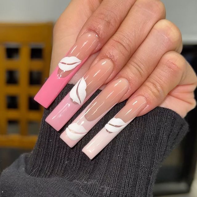 acrylic nude and pink nails, glam nail art designs, glamorous nails, nail designs 2022, acrylic nails 2022, glitter nails 2022, valentines day nails 2022, glamorous nails designs, nail art designs 2022, french red glitter nails