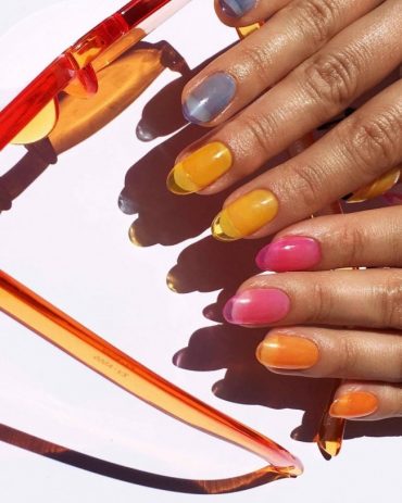 glass nails neon tips, jelly nails, jelly nail art designs, summer nail trends 2022, glass nails, glass nail ideas , jelly nail designs