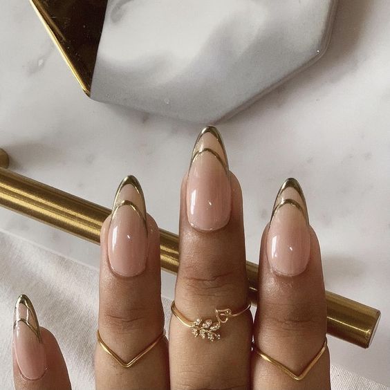 gold french tip nails, spring nails 2022, nail art designs 2022, nail designs 2022, french nails 2022, nail trends 2022, nail designs coffin, nail art gel, gel nails 2022, cute nails 2022, spring 2022 nail trends, nails 2022 trends spring, nail trends spring 2022, 2022 nail trends, spring nail colors 2022, spring 2022 nail colors