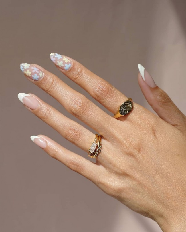 white tip nails, floral nails, spring nails 2022, nail art designs 2022, nail designs 2022, french nails 2022, nail trends 2022, nail designs coffin, nail art gel, gel nails 2022, cute nails 2022, spring 2022 nail trends, nails 2022 trends spring, nail trends spring 2022, 2022 nail trends, spring nail colors 2022, spring 2022 nail colors