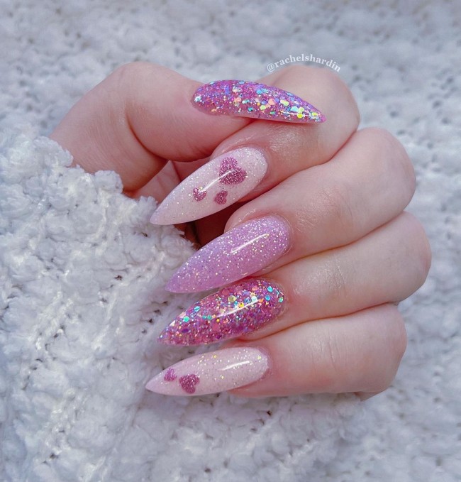 Valentine’s Day Nails That We Heart It — Colorful Glitter Candy Nails