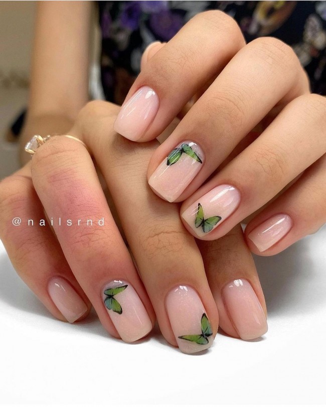 butterfly nails, nail art designs 2022, nail designs 2022, spring nail trends 2022, short spring nails, flower nail art designs, flower nail designs, spring nail ideas, spring nails 2022, modern french nails