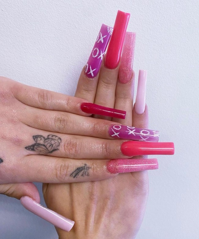 49 Beautiful Valentine’s Day Nails — XOXO Nails