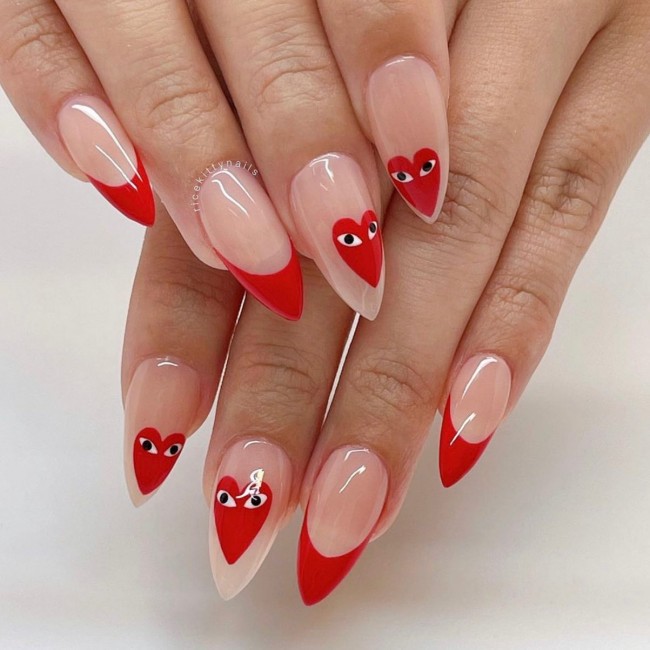 49 Beautiful Valentine’s Day Nails — Red Nail Art Design for Valentines