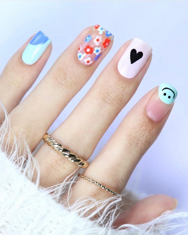 40+ Trendy Flower nail designs 2022 — Mix and Match Nails