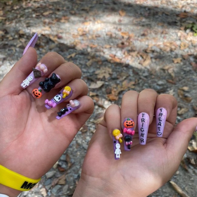 40+ Girly Kawaii Nail Art Designs — Halloween Kawii Nails