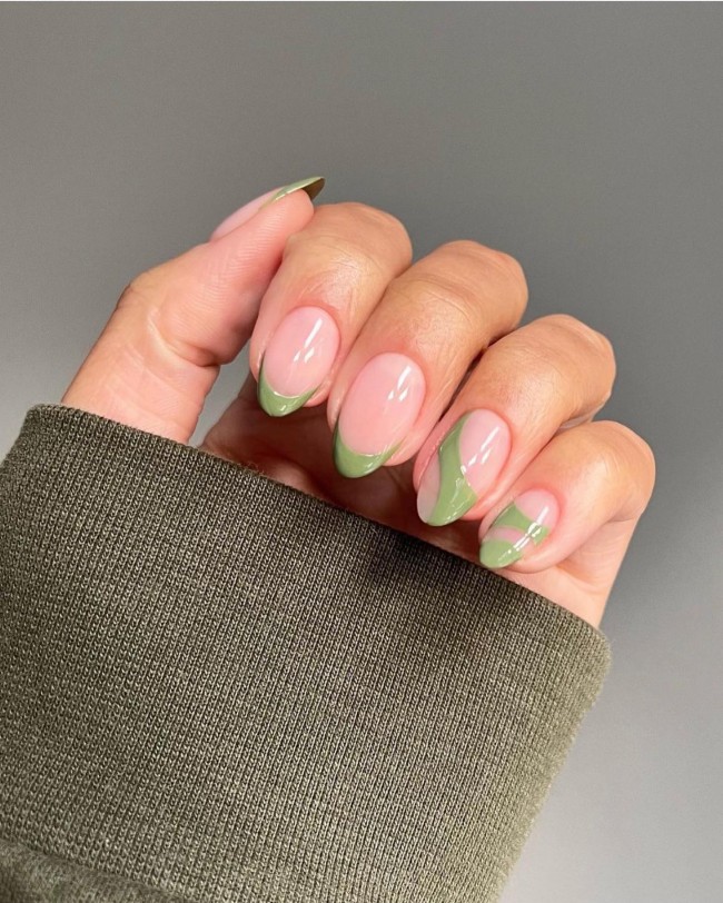 45 Pretty Nail Designs for Spring — Sage Green Nails