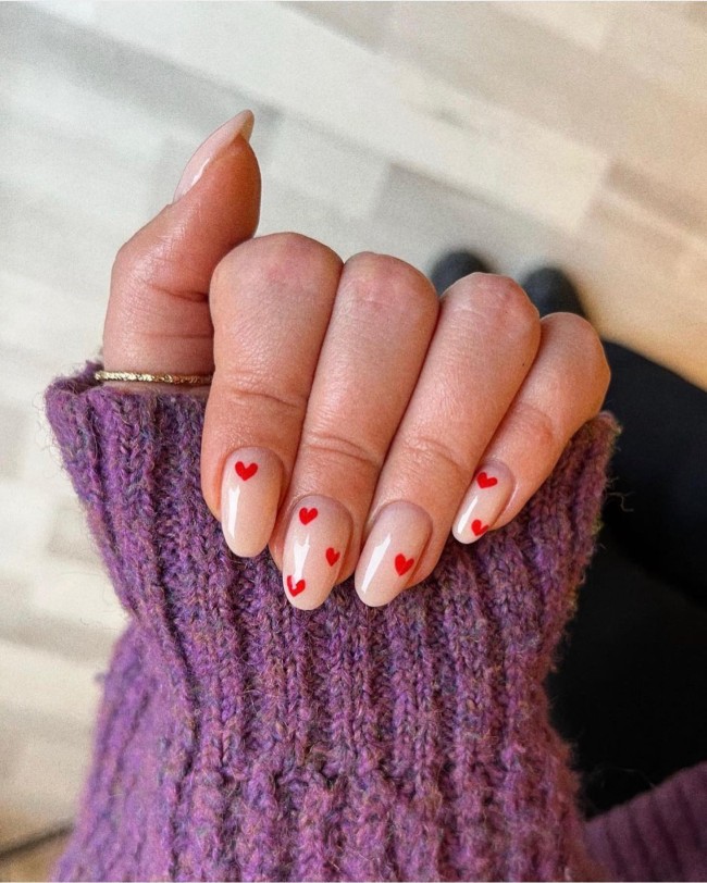 40+Crazy Cute Valentine’s Day Nails — Red Heart Nails