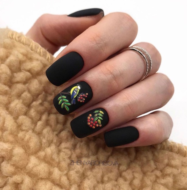 30+ Charming Black Nail Designs — Winter Black Nails