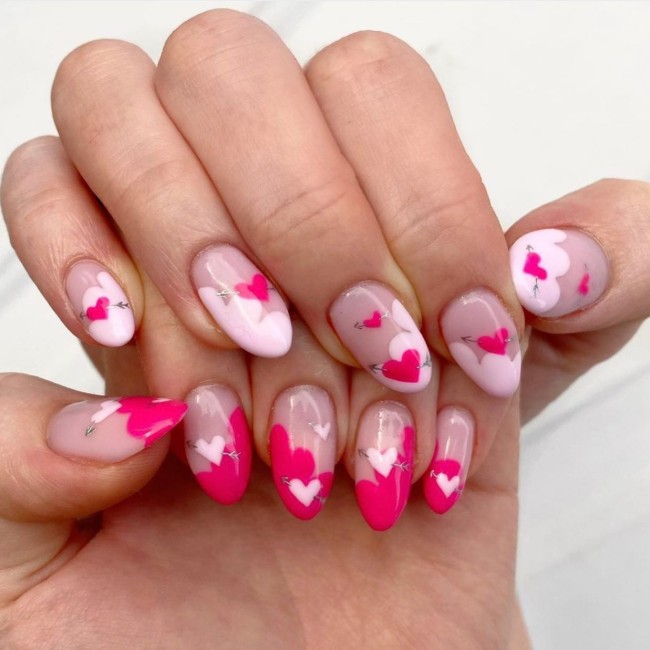 30+Trendy French Tip Nails for Valentines — Pink Scallop French Tip Nails