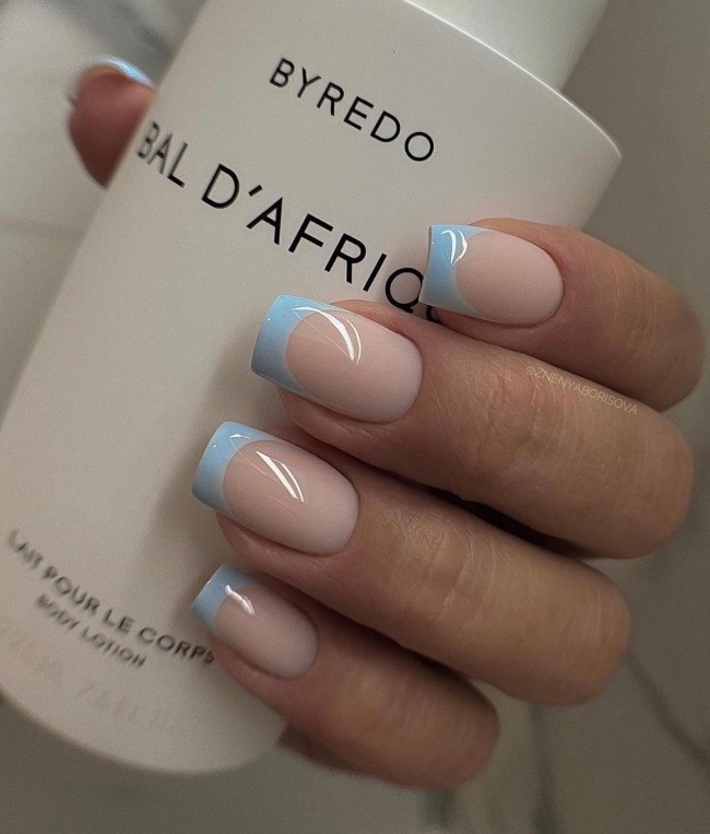 45 Ways to Wear Spring Nail Designs in 2022 — Light Blue French Tips