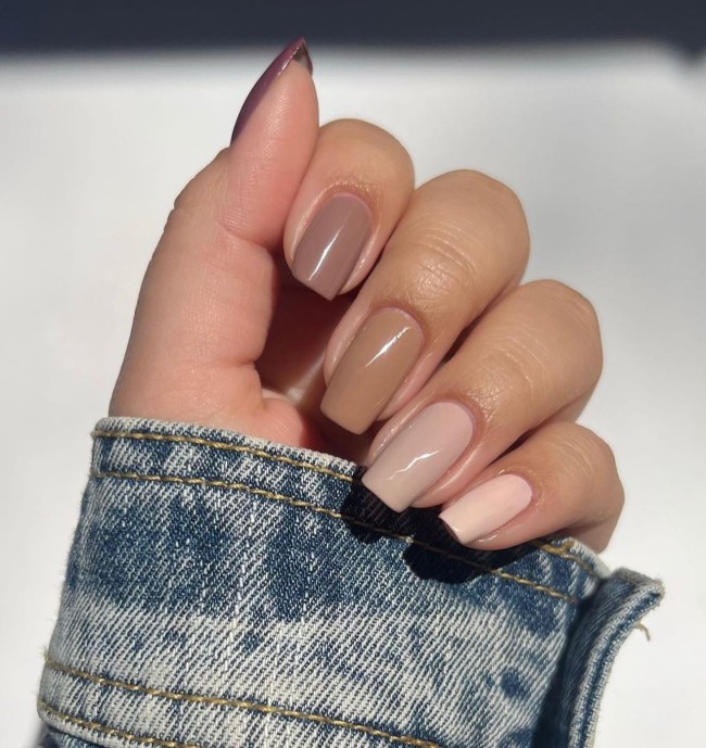 50 Spring Nail Designs 2022 — Gradient Nude Nail Design