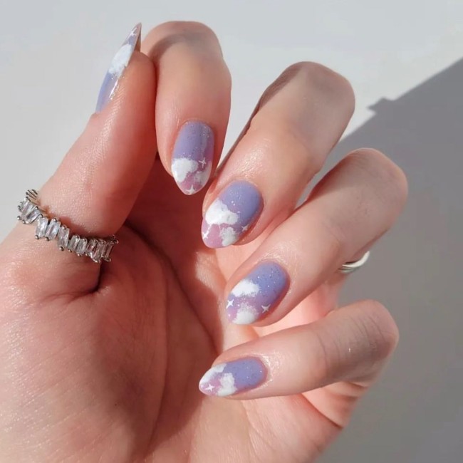 50 Spring Nail Designs 2022 — Unicorn Color Cloud Nails