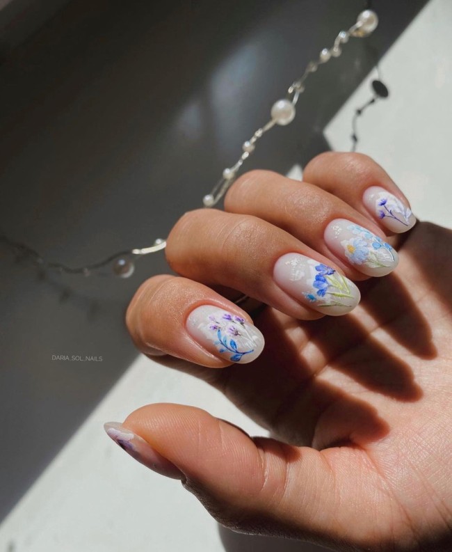 spring nails, spring nails 2022, short spring nails, nail art designs, floral nail designs, spring nail designs 2022, romantic nails