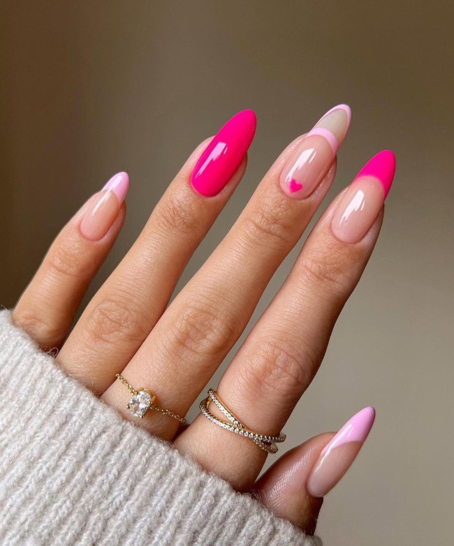 50 Cute & Flirty French Manicure Designs 2022 — Soft Pink & Bright Pink French