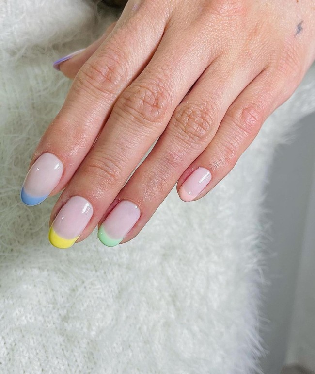 40 Pretty Easter Nails 2022 — Pastel French Tip Nails